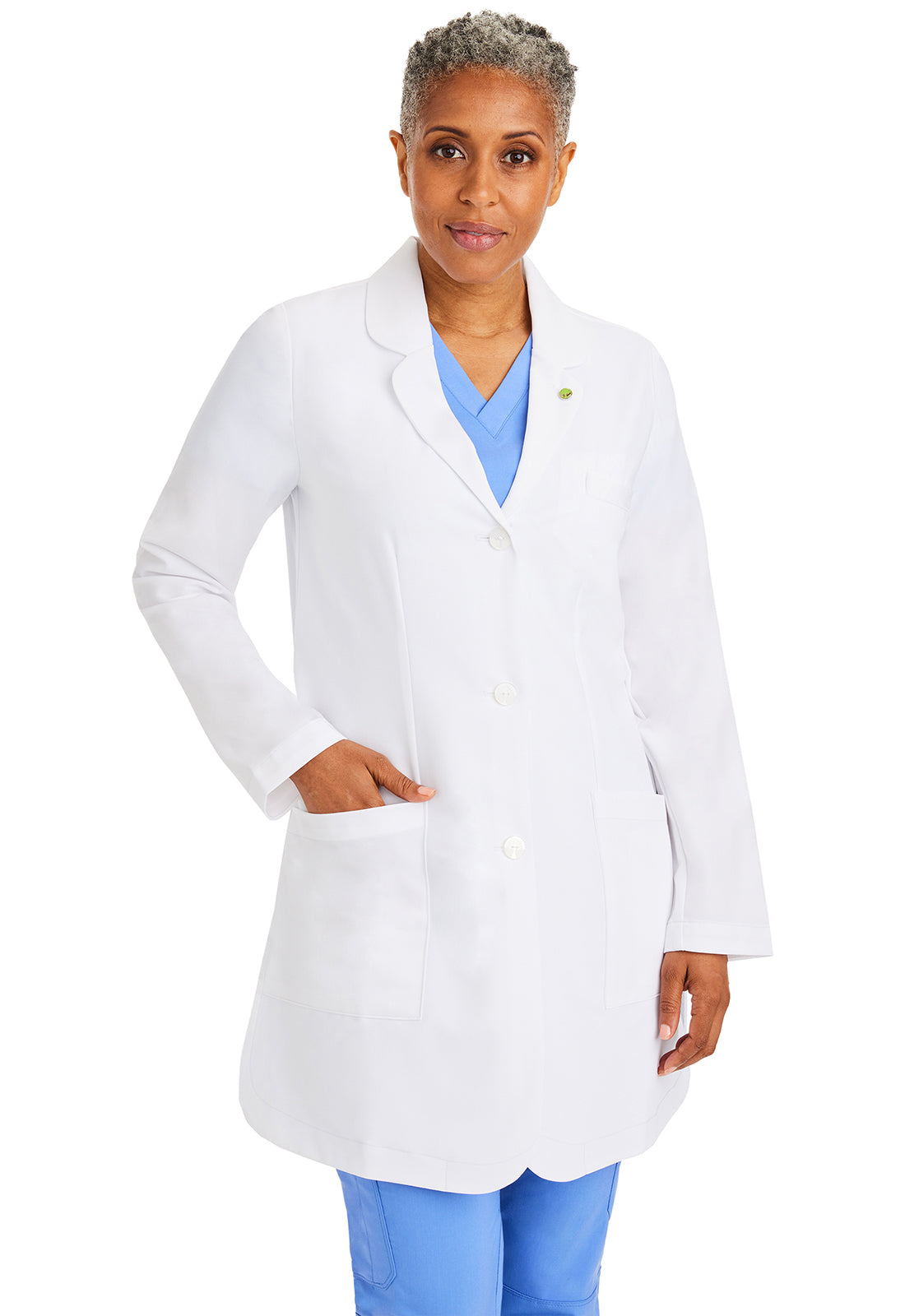 Fiona laboratoriumjas dames wit met moderne pasvorm en 4-way stretch