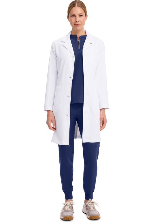 Faye laboratoriumjas dames met lange pasvorm en 2-way stretch