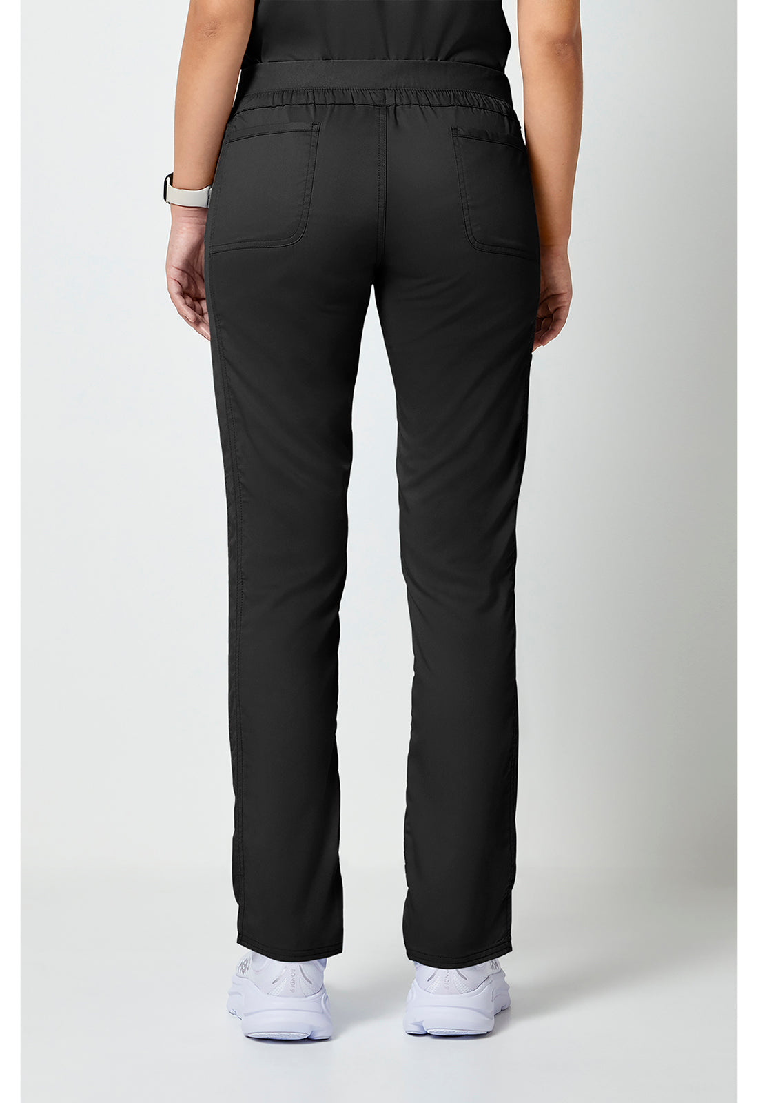 Trekkoordbroek met middelhoge taille en taps toelopende pijpen met elastische tailleband
