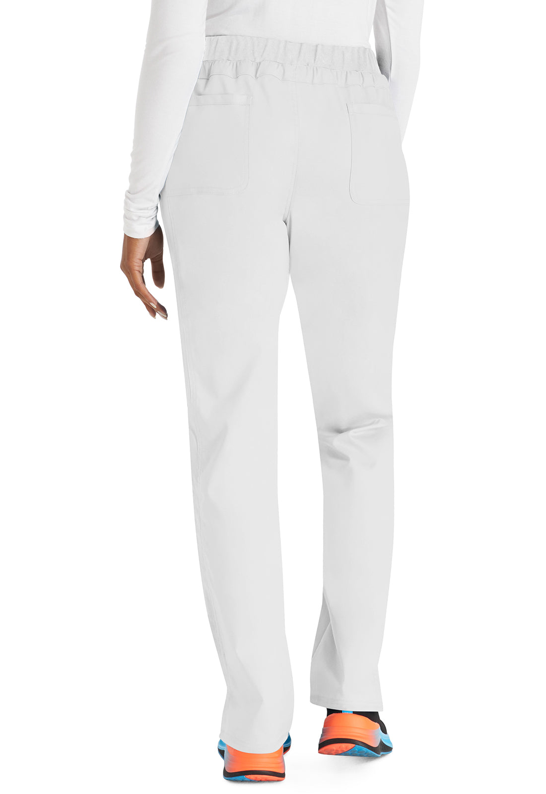 Trekkoordbroek met middelhoge taille en taps toelopende pijpen met elastische tailleband