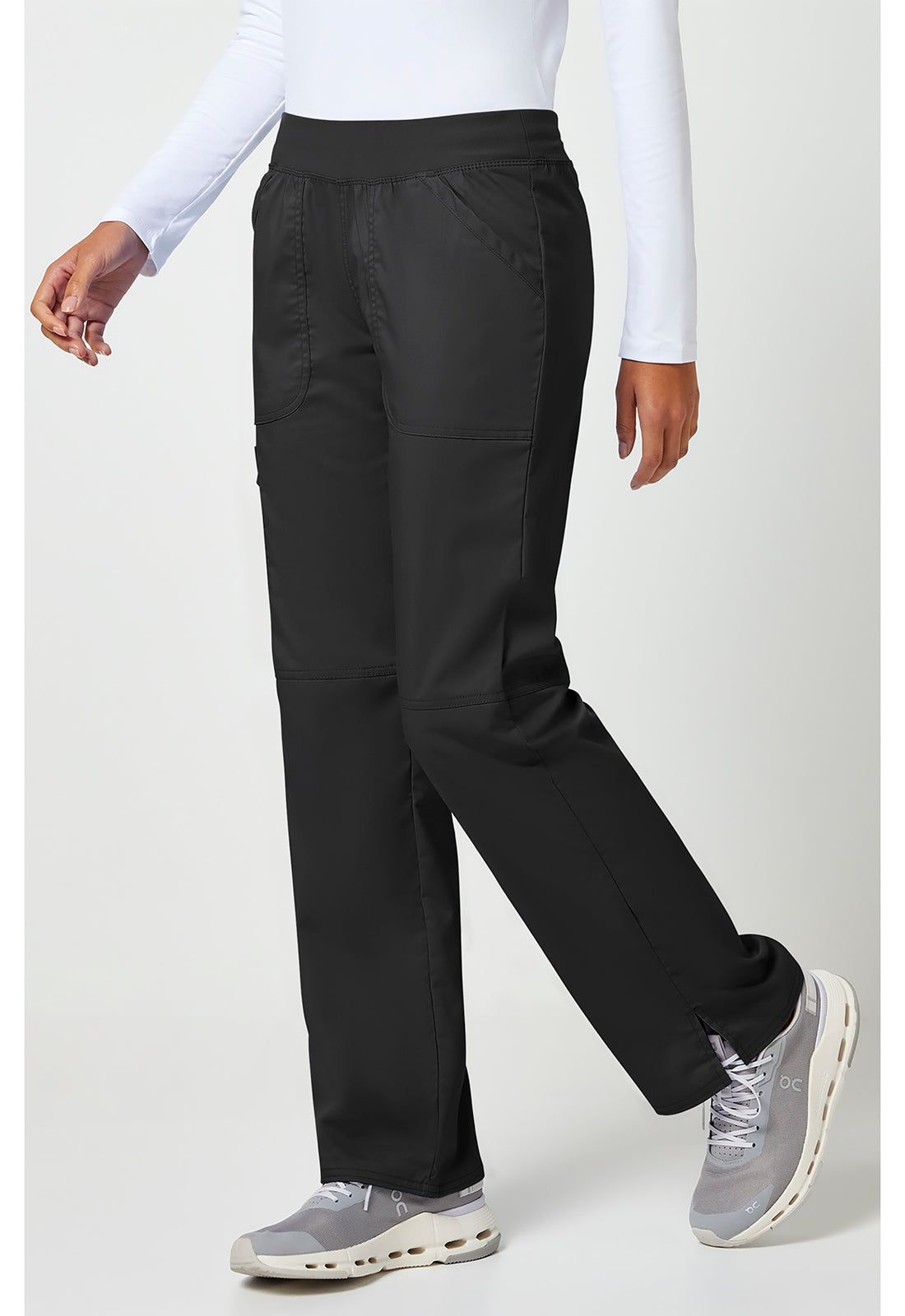 Cherokee Workwear Pull-on broek met middelhoge taille en rechte pijpen met elastische tailleband en cargozak WWE110