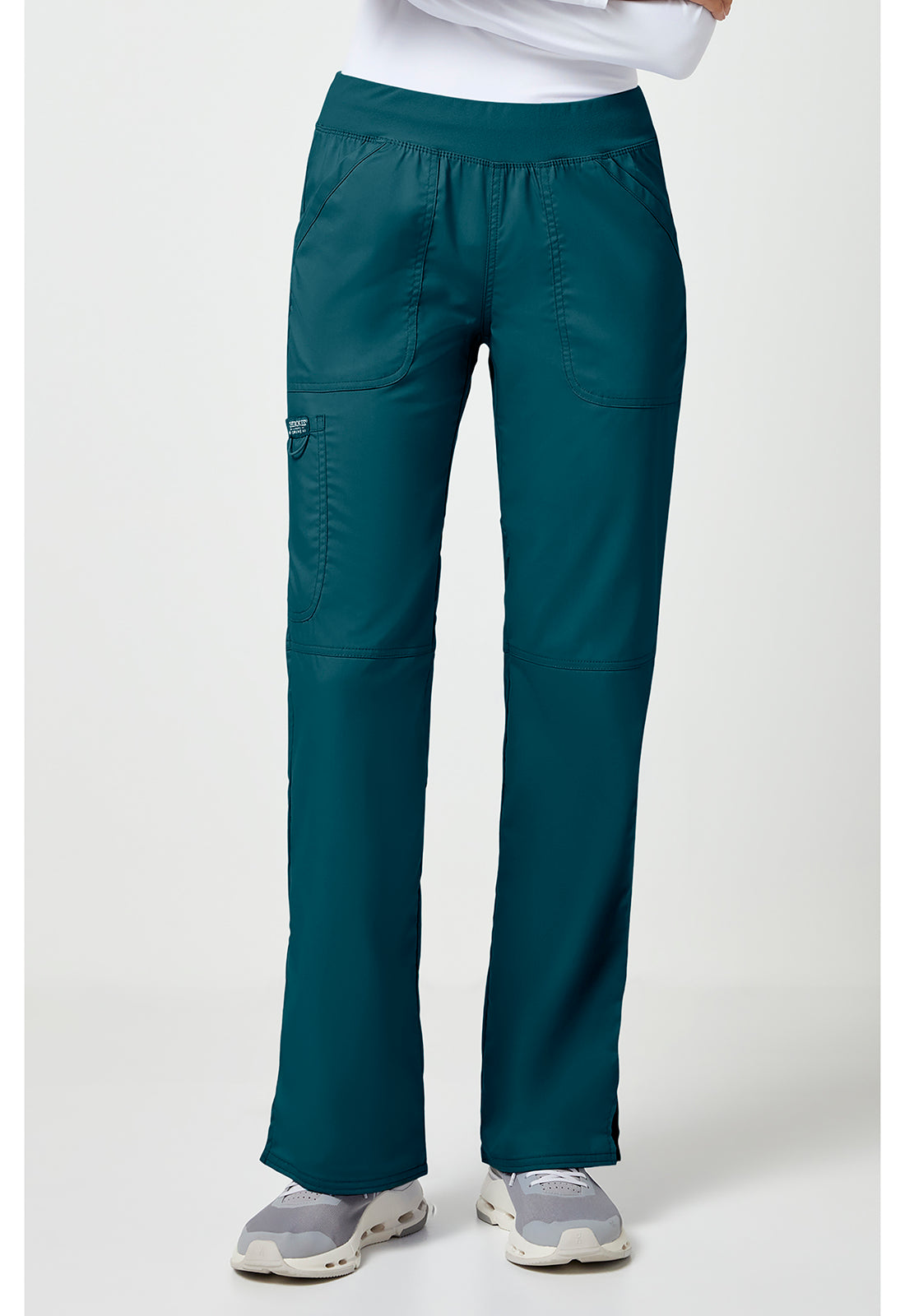 Cherokee Workwear Pull-on broek met middelhoge taille en rechte pijpen met elastische tailleband en cargozak WWE110