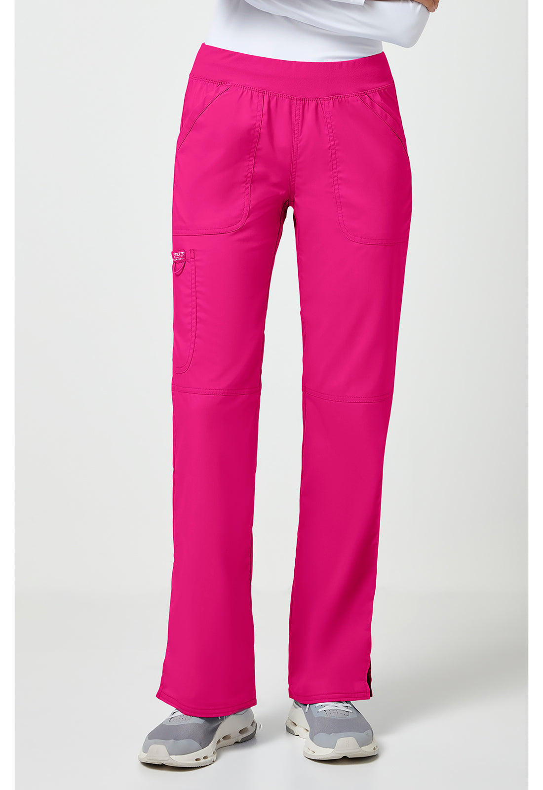 Cherokee Workwear Pull-on broek met middelhoge taille en rechte pijpen met elastische tailleband en cargozak WWE110