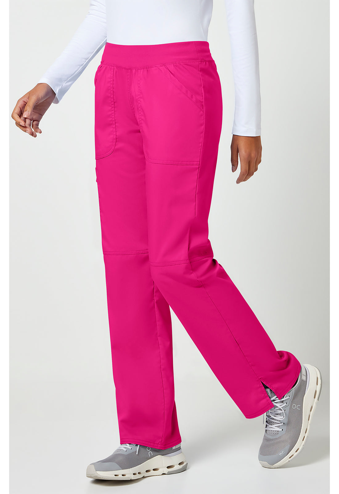 Cherokee Workwear Pull-on broek met middelhoge taille en rechte pijpen met elastische tailleband en cargozak WWE110