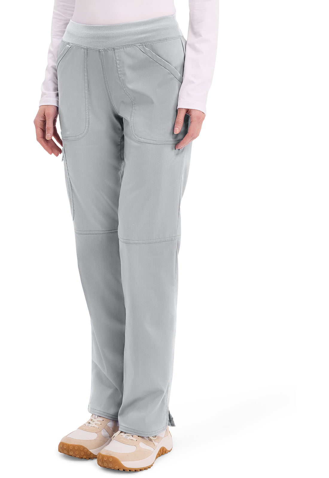 Cherokee Workwear Pull-on broek met middelhoge taille en rechte pijpen met elastische tailleband en cargozak WWE110