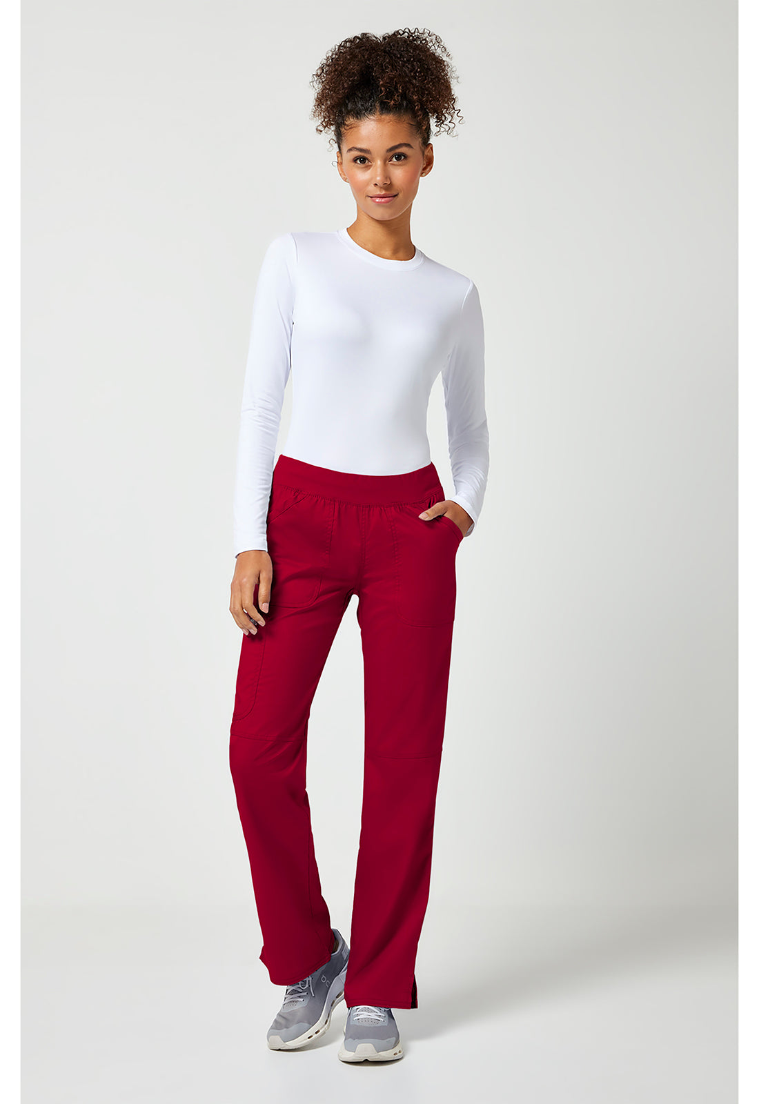 Cherokee Workwear Pull-on broek met middelhoge taille en rechte pijpen met elastische tailleband en cargozak WWE110