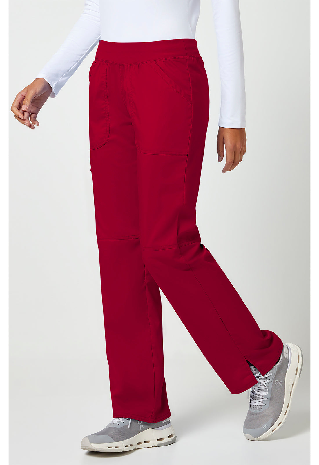Cherokee Workwear Pull-on broek met middelhoge taille en rechte pijpen met elastische tailleband en cargozak WWE110