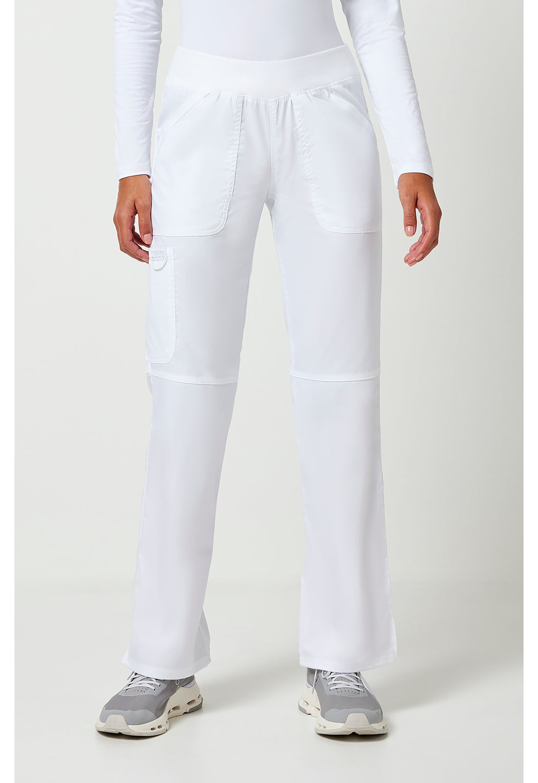 Cherokee Workwear Pull-on broek met middelhoge taille en rechte pijpen met elastische tailleband en cargozak WWE110