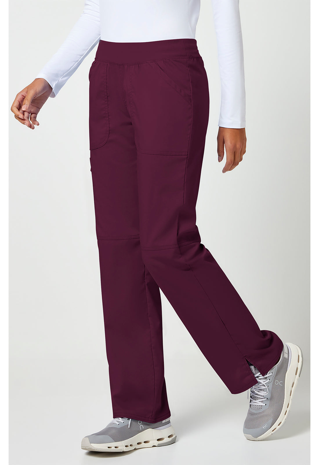 Cherokee Workwear Pull-on broek met middelhoge taille en rechte pijpen met elastische tailleband en cargozak WWE110