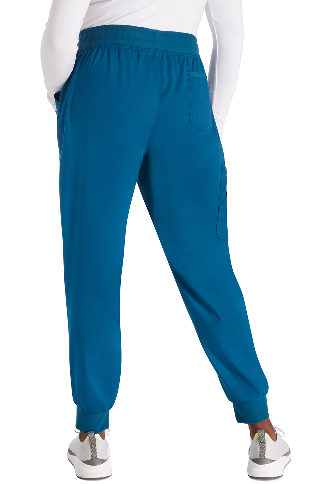 Halfhoge joggingbroek met taps toelopende pijpen en gebreide tailleband WWE115