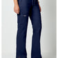 Mid-rise jeans met gematigde uitlopende pijpen en trekkoord met cargozakken en 2-way stretch WWE120
