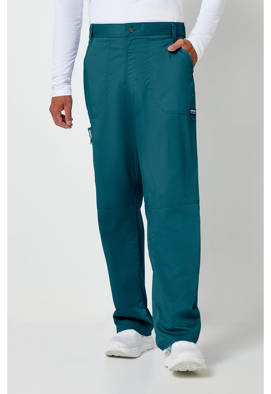 Herenbroek met middelhoge taille en taps toelopende pijpen met 7 zakken en 2-way stretch WWE140