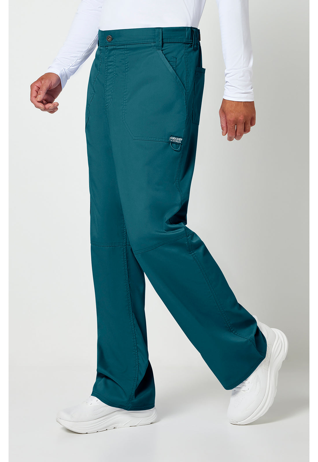 Cherokee Workwear Herenbroek met middelhoge taille en taps toelopende pijpen met 7 zakken en 2-way stretch WWE140