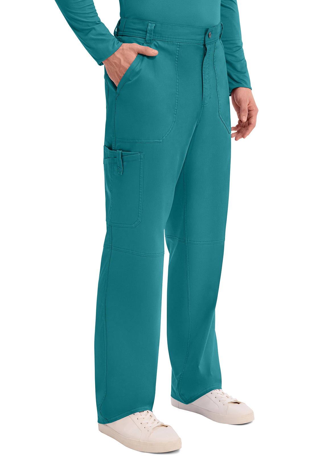 Cherokee Workwear Herenbroek met middelhoge taille en taps toelopende pijpen met 7 zakken en 2-way stretch WWE140