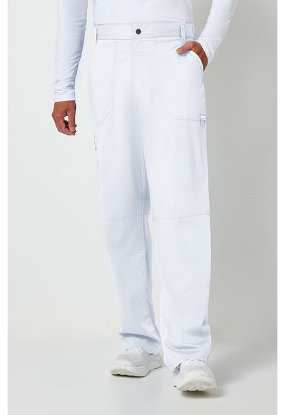 Herenbroek met middelhoge taille en taps toelopende pijpen met 7 zakken en 2-way stretch