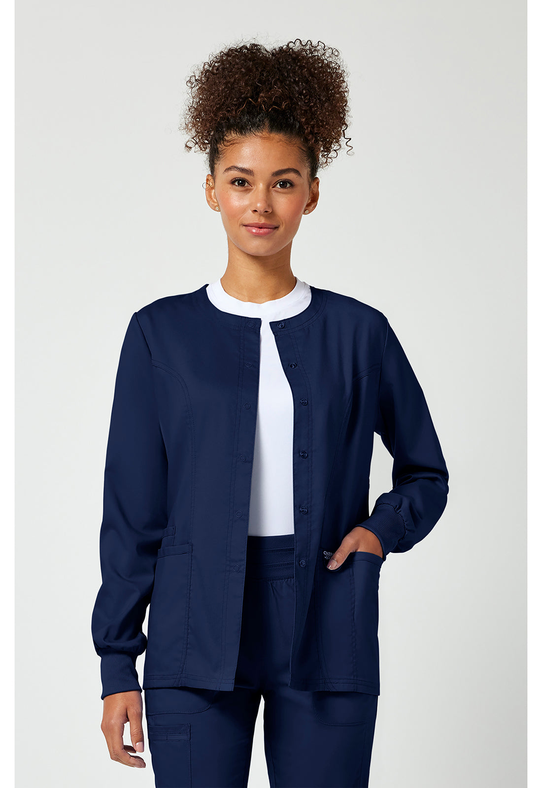 Cherokee Workwear Warming-upjack met drukknoopsluiting met geribde manchetten en 2-way stretch WWE310