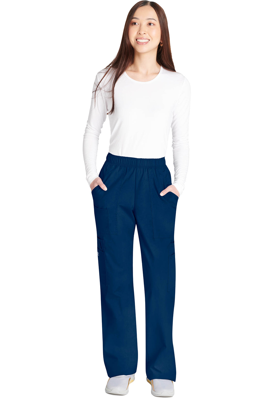 Cargo broek met middelhoge taille en elastische tailleband met 7 zakken en Core Stretch WWE4005