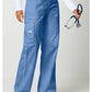 Cherokee Workwear Unisex cargo broek met trekkoord met rechte pijpen en Core Stretch WWE4043