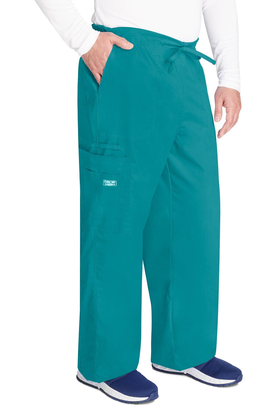 Cherokee Workwear Unisex cargo broek met trekkoord met rechte pijpen en Core Stretch WWE4043