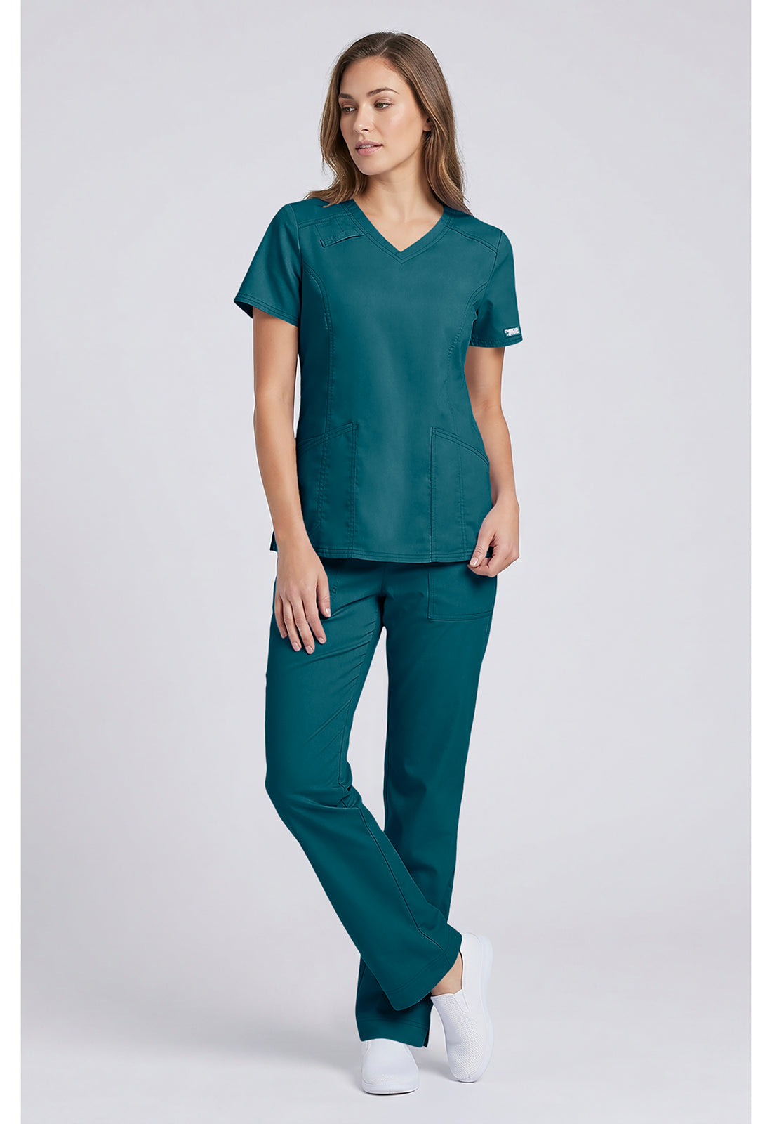 Middelhoge taille, slim fit, rechte broek met trekkoord met elastische tailleband en 2-way stretch WWE4203
