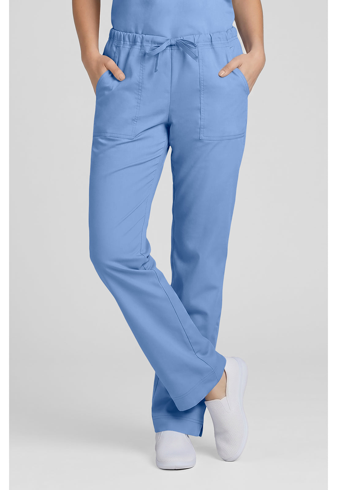 Middelhoge taille, slim fit, rechte broek met trekkoord met elastische tailleband en 2-way stretch WWE4203