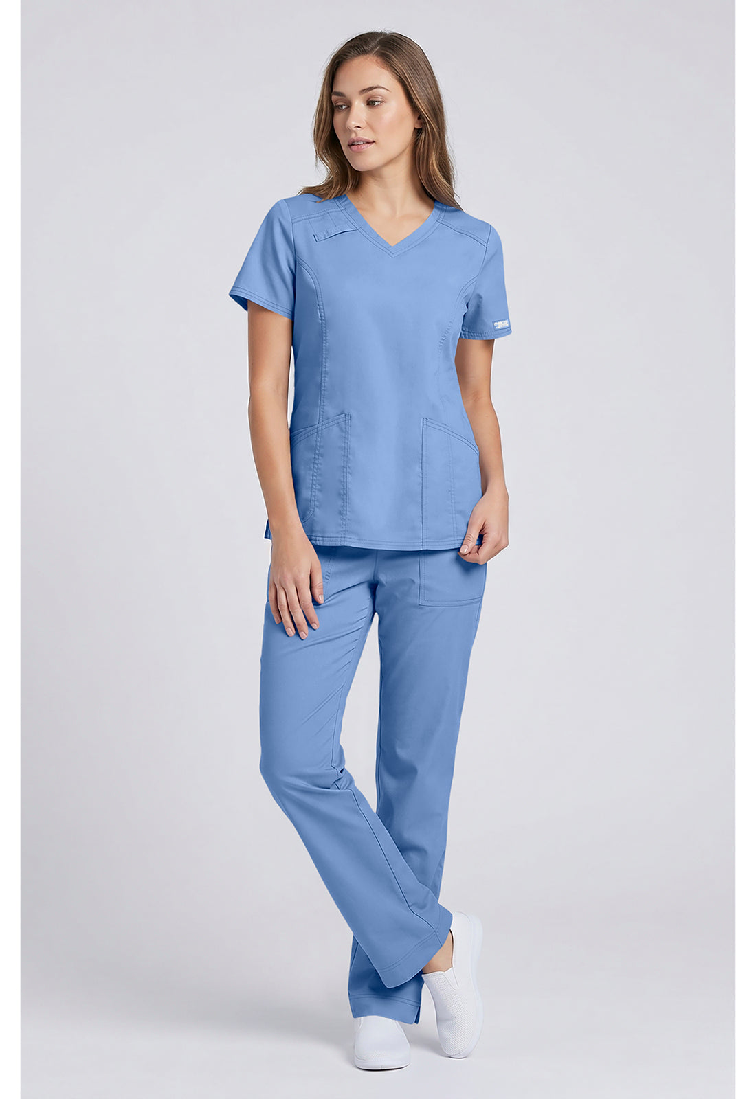 Middelhoge taille, slim fit, rechte broek met trekkoord met elastische tailleband en 2-way stretch WWE4203