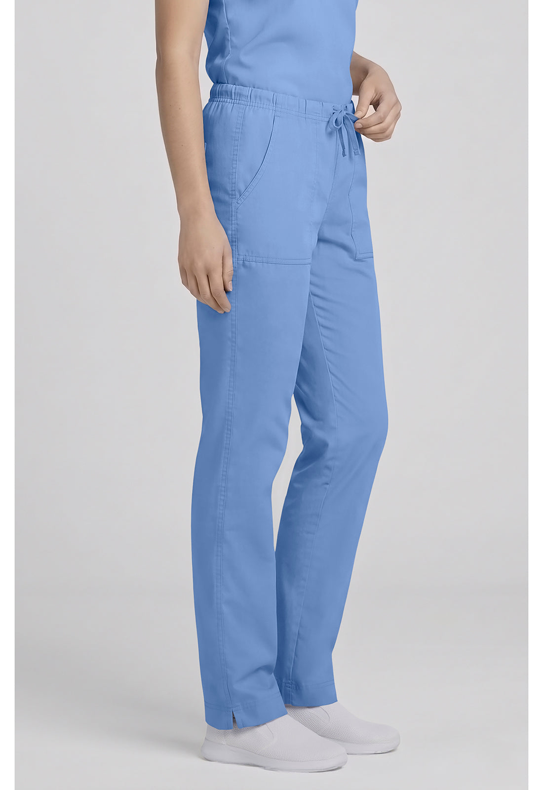 Middelhoge taille, slim fit, rechte broek met trekkoord met elastische tailleband en 2-way stretch WWE4203