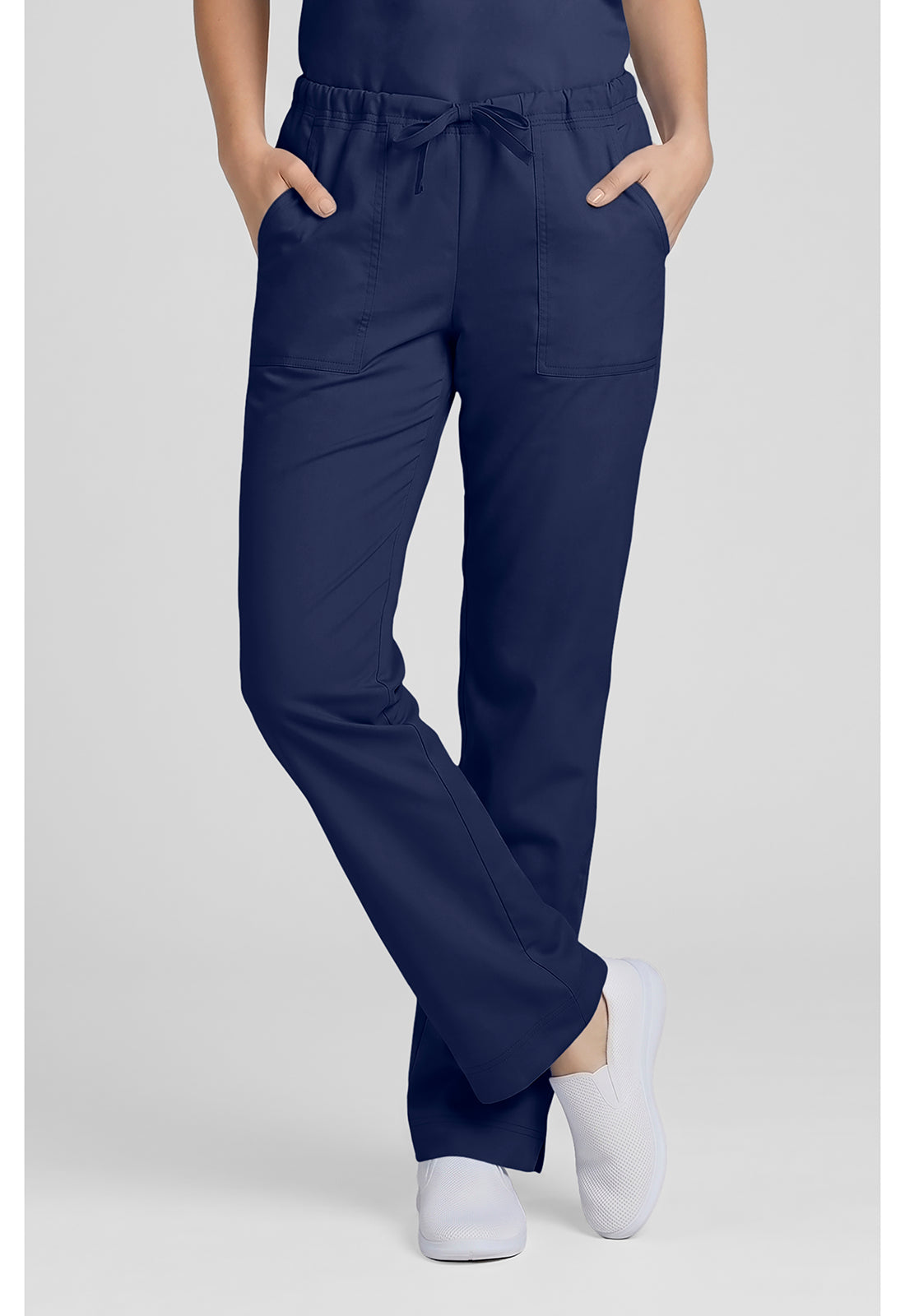 Middelhoge taille, slim fit, rechte broek met trekkoord met elastische tailleband en 2-way stretch WWE4203