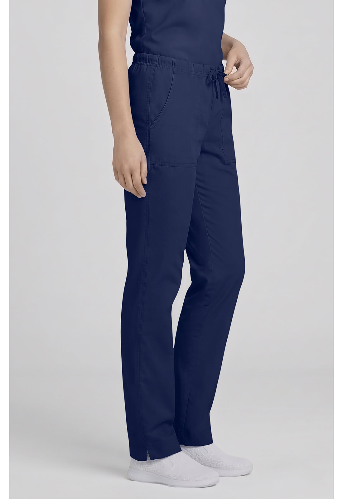 Middelhoge taille, slim fit, rechte broek met trekkoord met elastische tailleband en 2-way stretch WWE4203