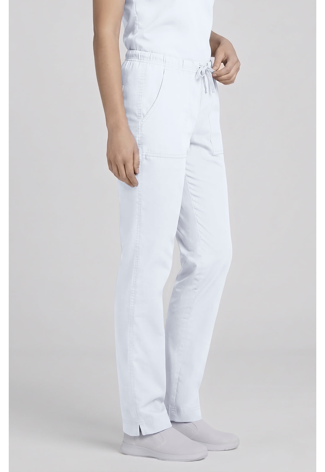 Middelhoge taille, slim fit, rechte broek met trekkoord met elastische tailleband en 2-way stretch WWE4203