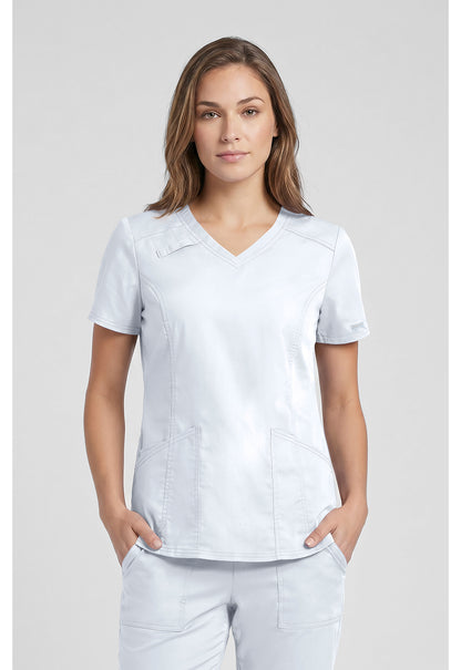 Top met V-hals met stethoscooplus en 2-way stretch