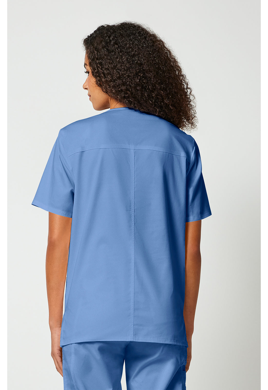 Unisex V-hals top met traditionele pasvorm en 2-way stretch