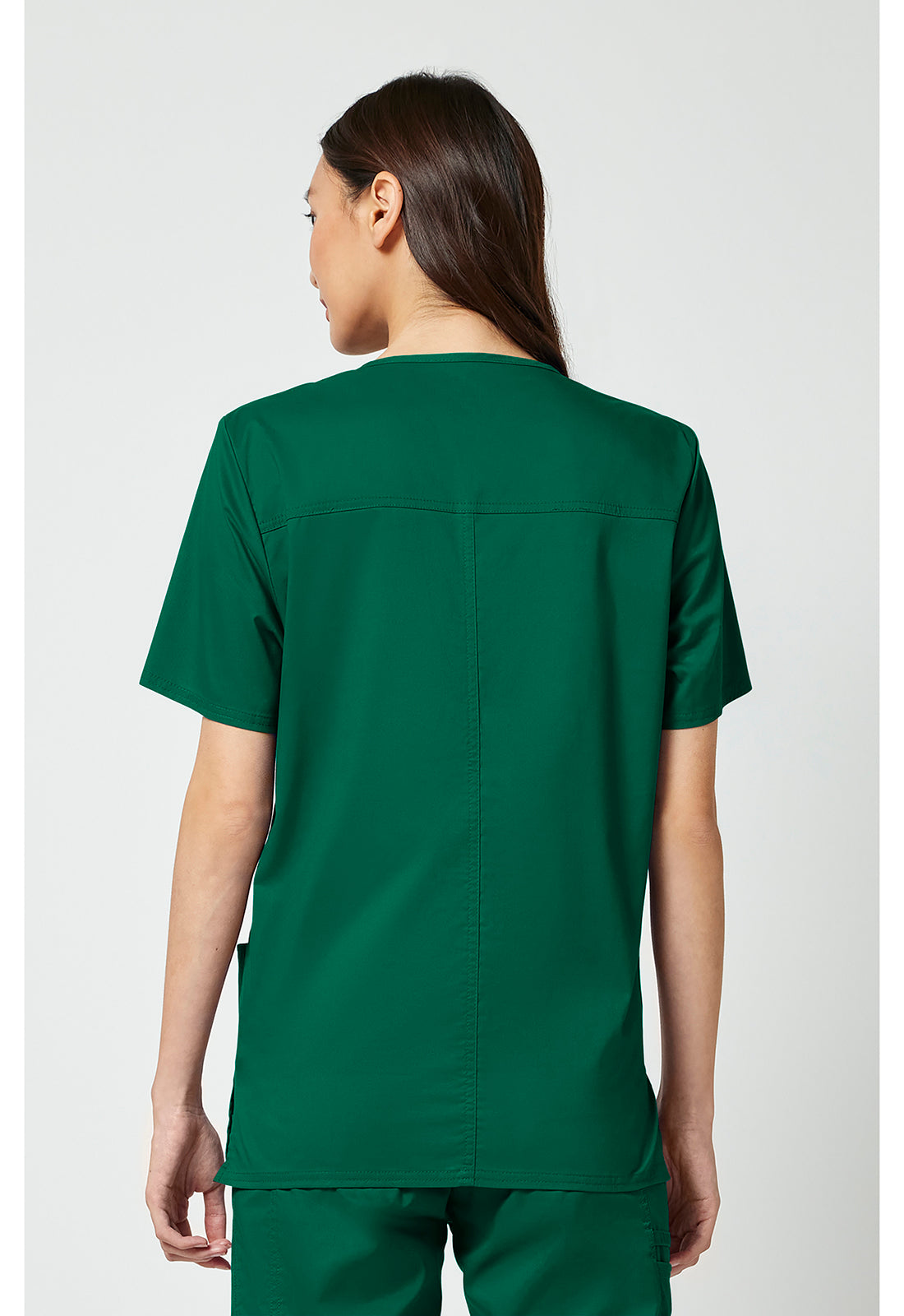 Unisex V-hals top met traditionele pasvorm en 2-way stretch