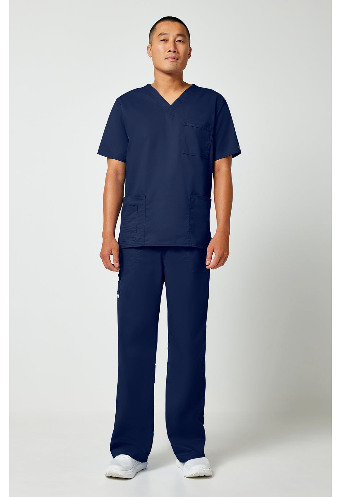 Unisex V-hals top met traditionele pasvorm en 2-way stretch