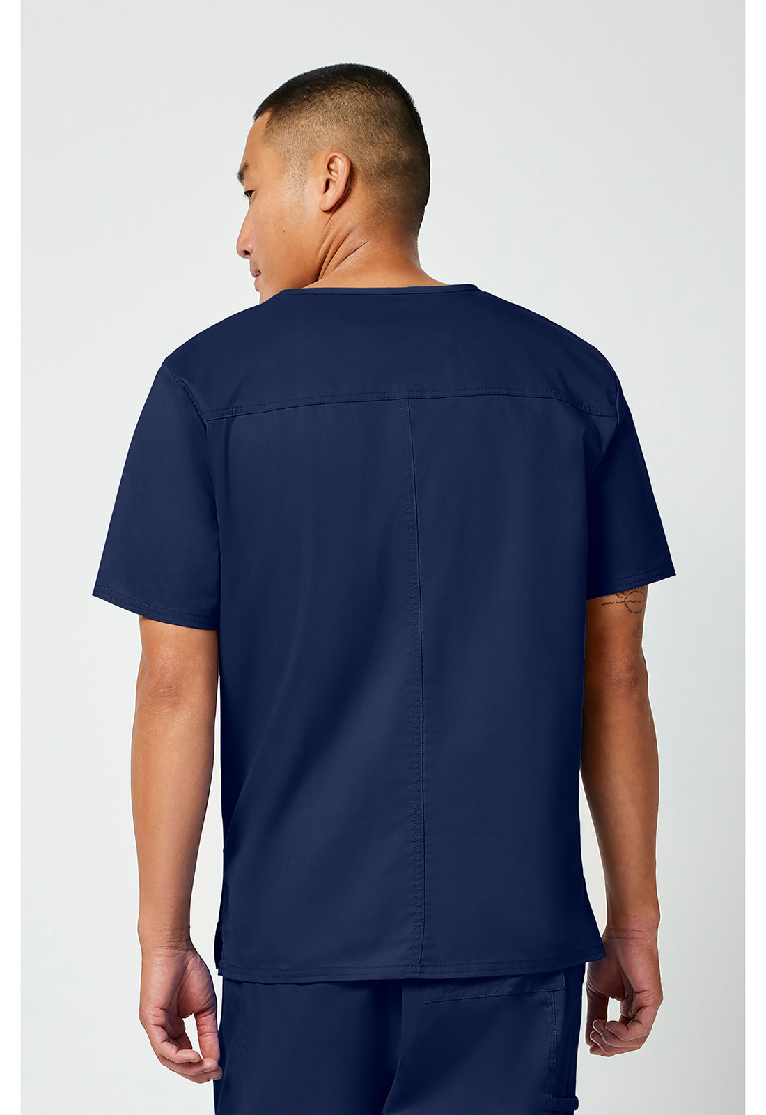 Unisex V-hals top met traditionele pasvorm en 2-way stretch