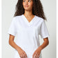 Unisex V-hals top met traditionele pasvorm en 2-way stretch