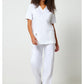Unisex V-hals top met traditionele pasvorm en 2-way stretch