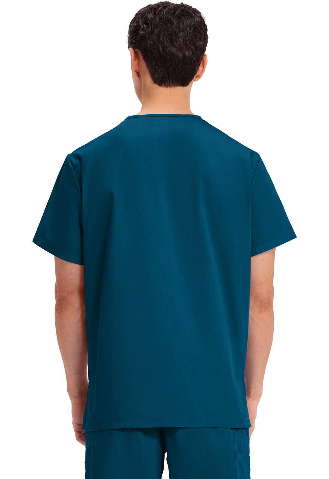 Unisex V-hals top met traditionele pasvorm en borstzak WWE4876