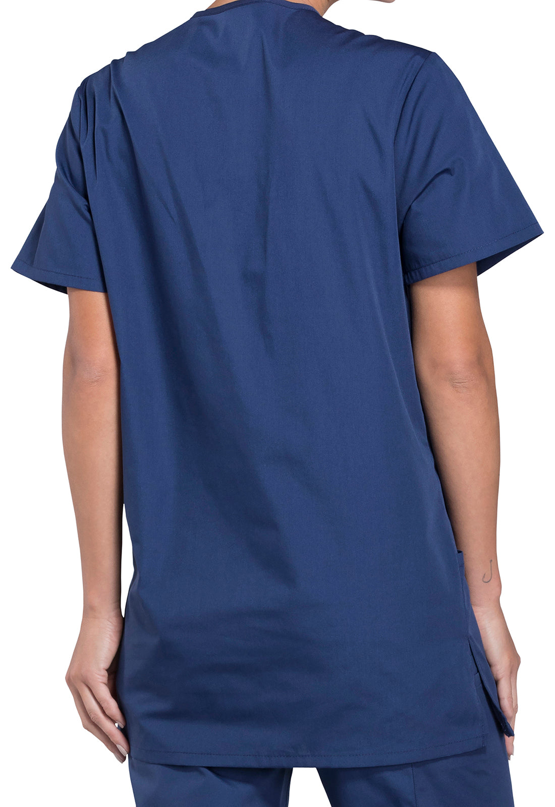 Unisex V-hals top met traditionele pasvorm en borstzak WWE4876