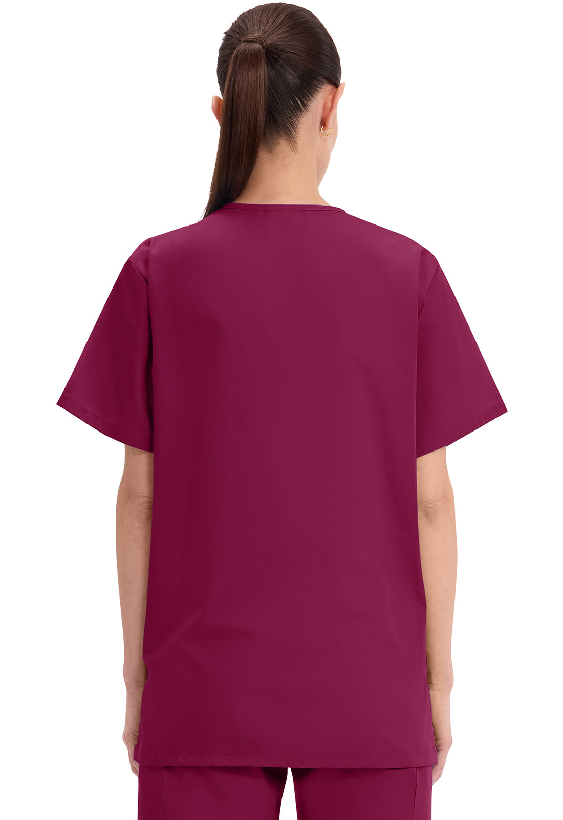 Unisex V-hals top met traditionele pasvorm en borstzak WWE4876