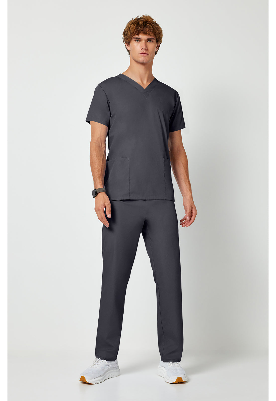 Unisex top en broek set met V-hals en trekkoordbroek WWE530C