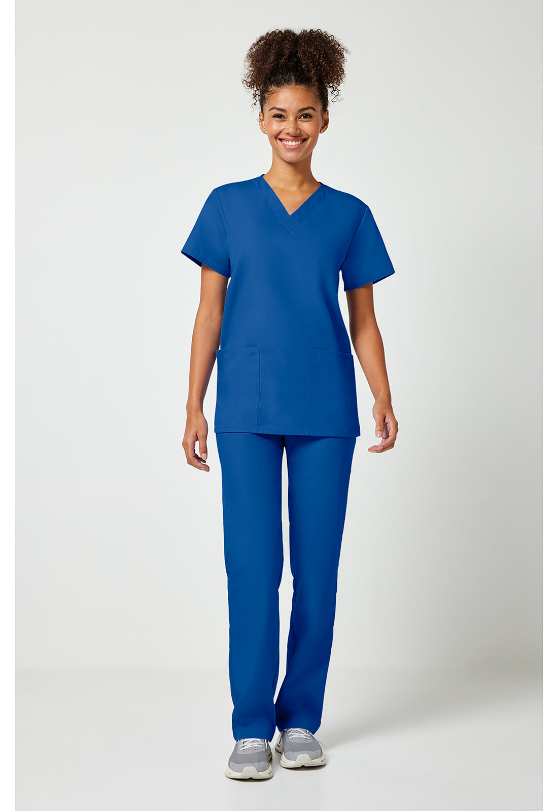 Unisex top en broek set met V-hals en trekkoordbroek WWE530C