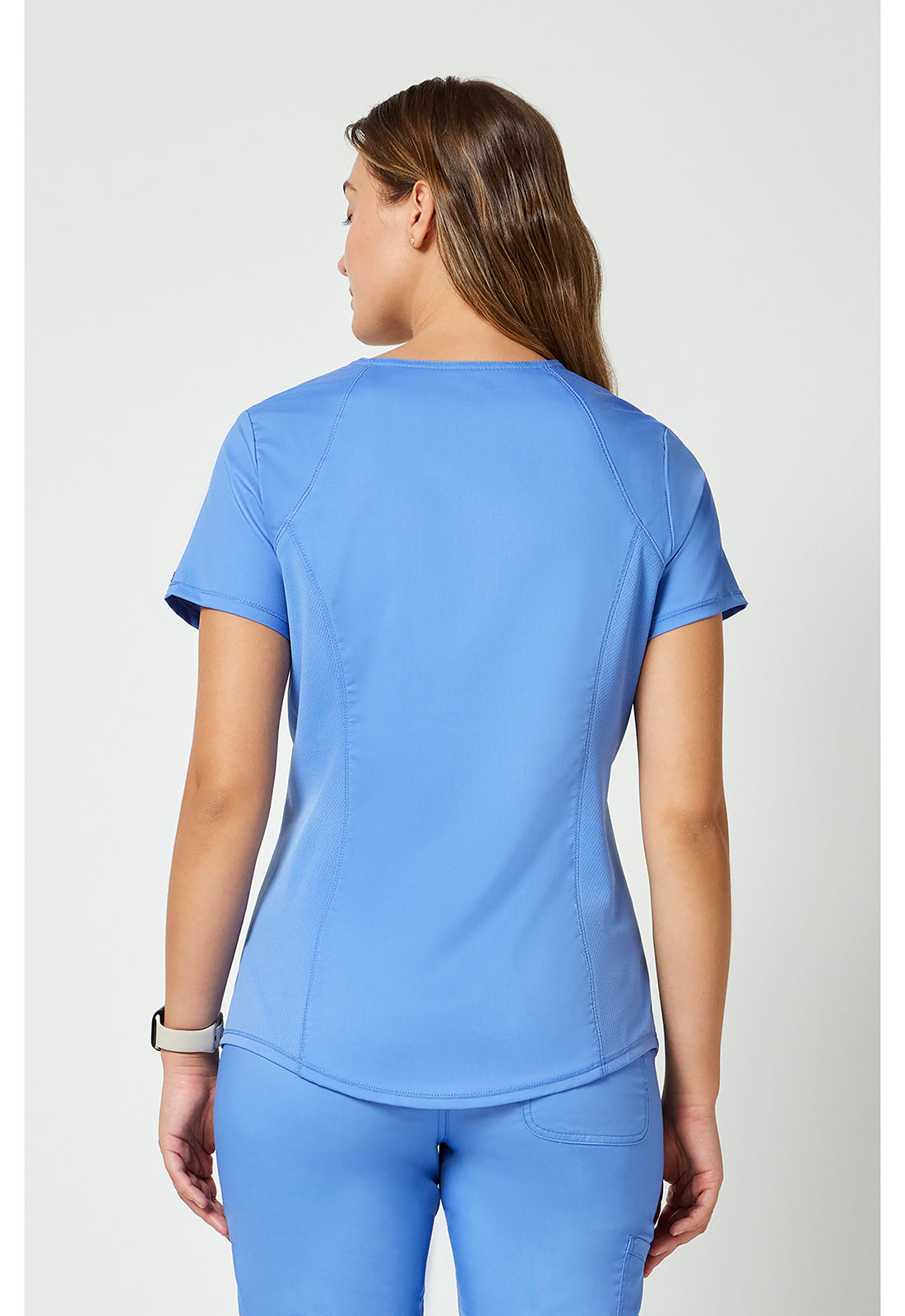 Top met V-hals met mesh details en 2-way stretch WWE601