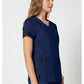 Top met V-hals met mesh details en 2-way stretch WWE601