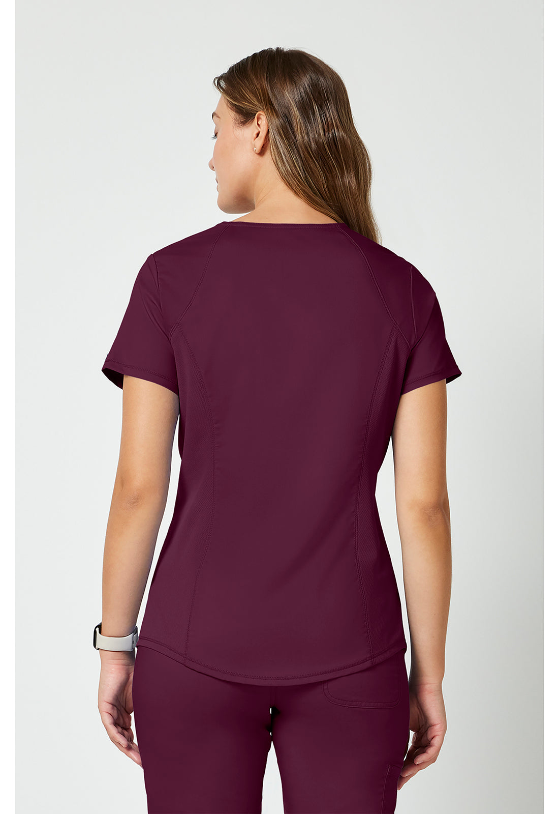 Top met V-hals met mesh details en 2-way stretch WWE601