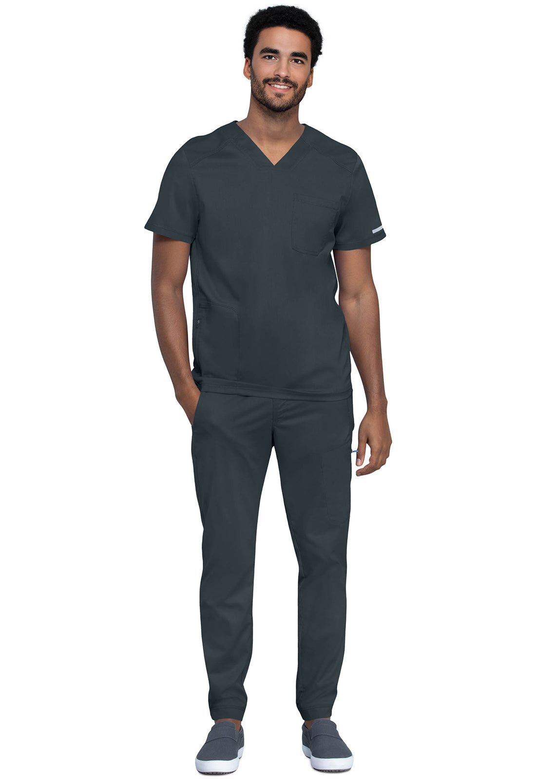 Cherokee Workwear Heren T-shirt met V-hals met mesh details en veiligheidsritszak WWE603