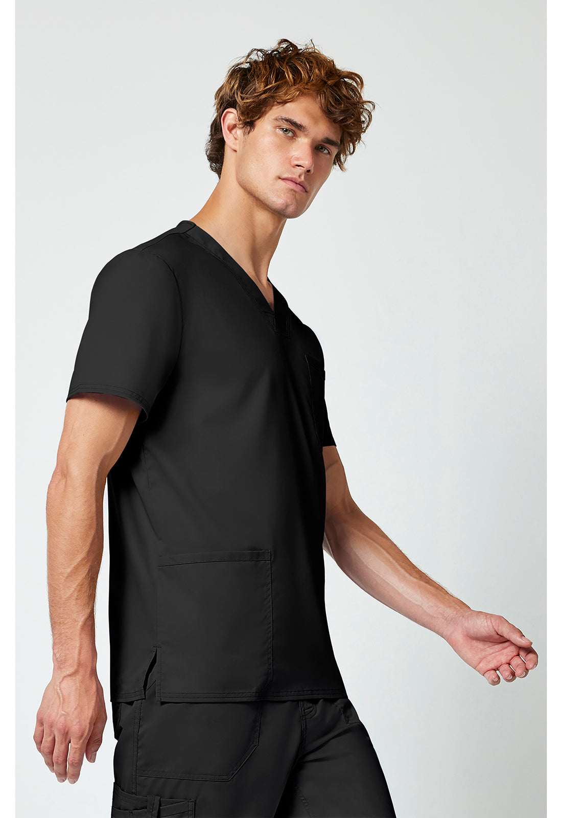 Heren T-shirt met V-hals met moderne pasvorm en ID-lus WWE670