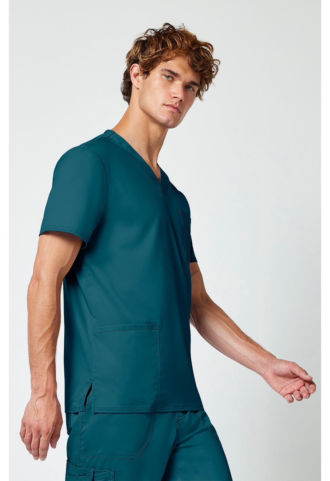 Heren T-shirt met V-hals met moderne pasvorm en ID-lus WWE670