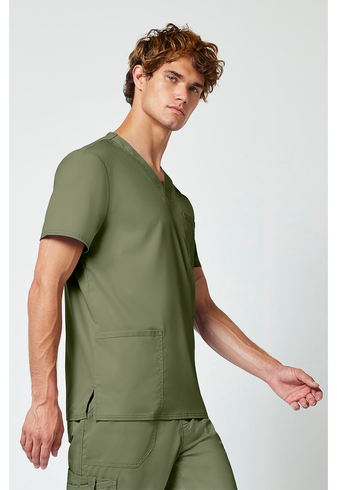 Heren T-shirt met V-hals met moderne pasvorm en ID-lus WWE670