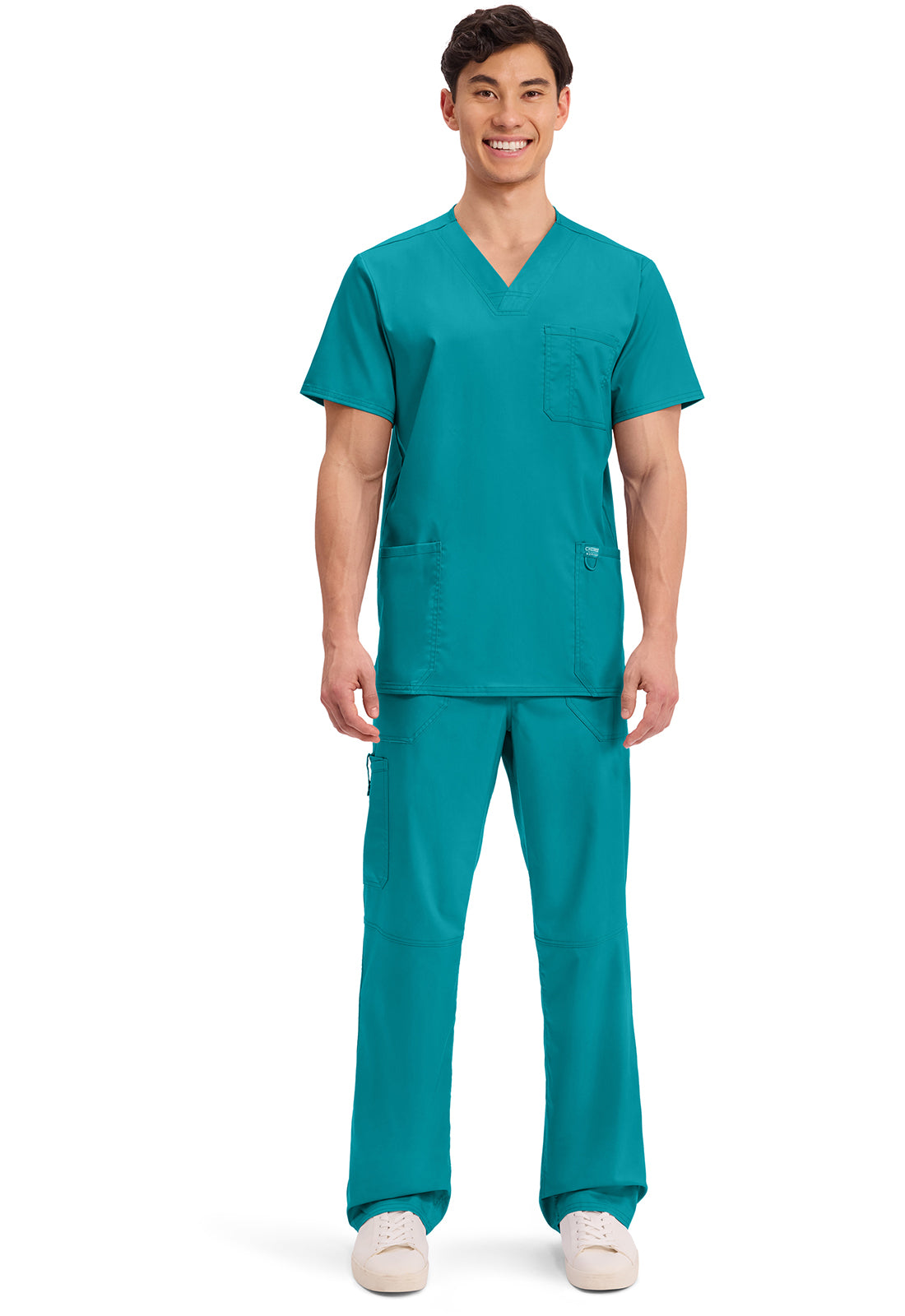 Heren T-shirt met V-hals met moderne pasvorm en ID-lus WWE670